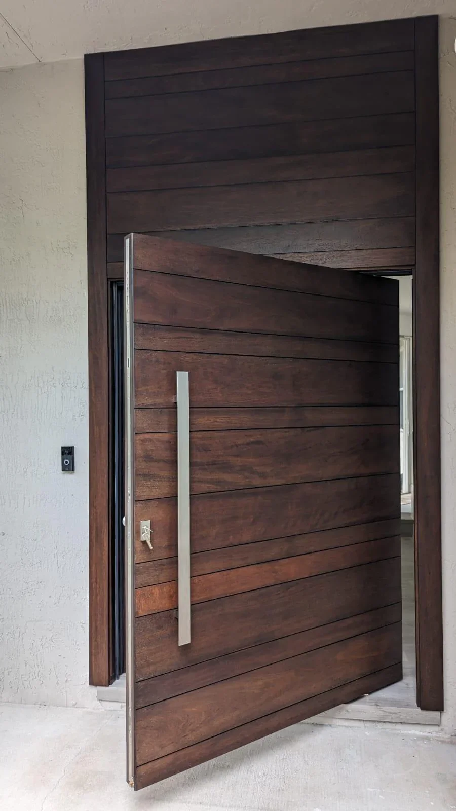 Pre-hung wood entry