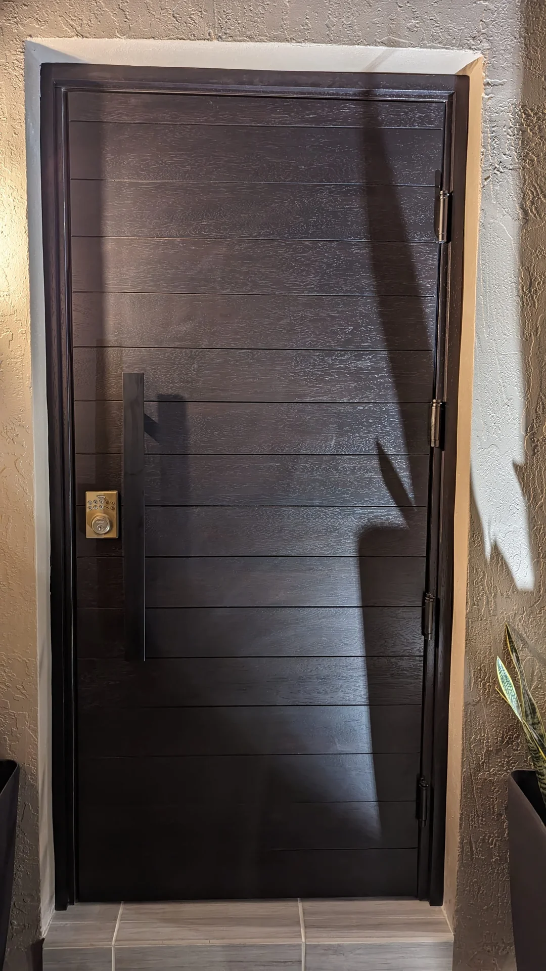 Solid wood entry door