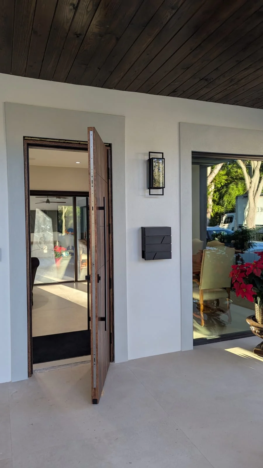 Hardwood entry, exterior shot