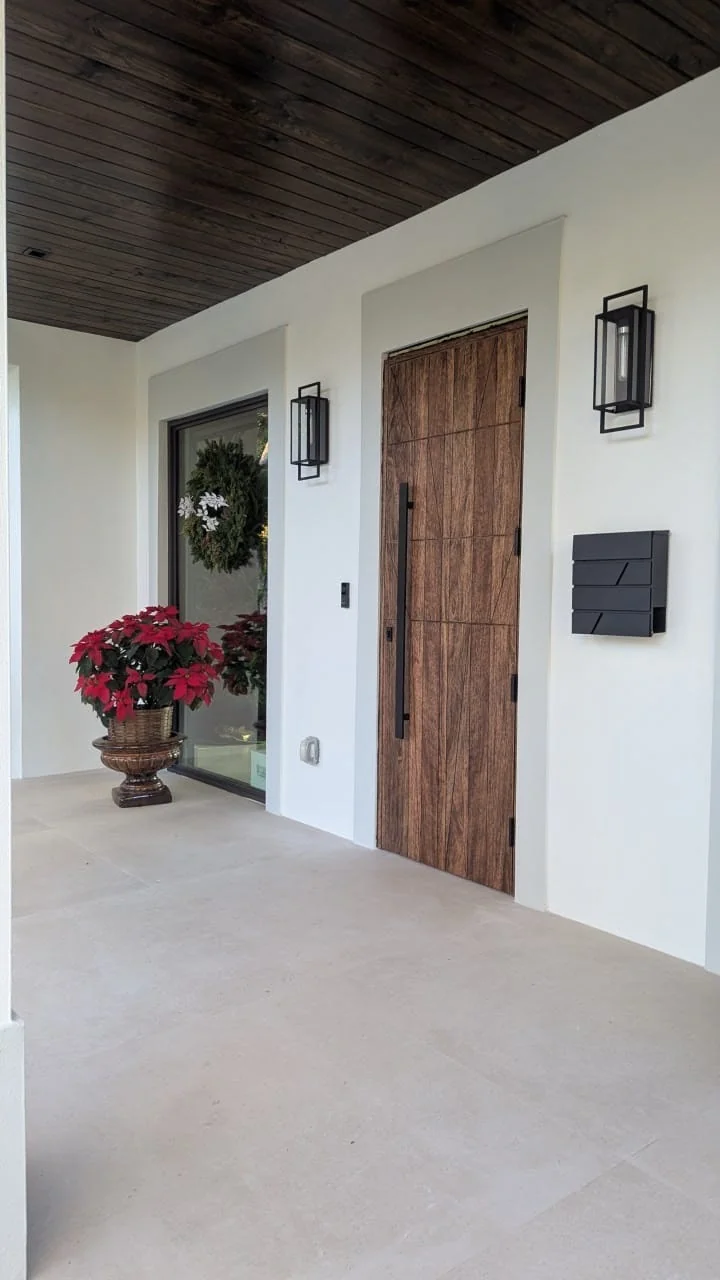 Exterior wood door