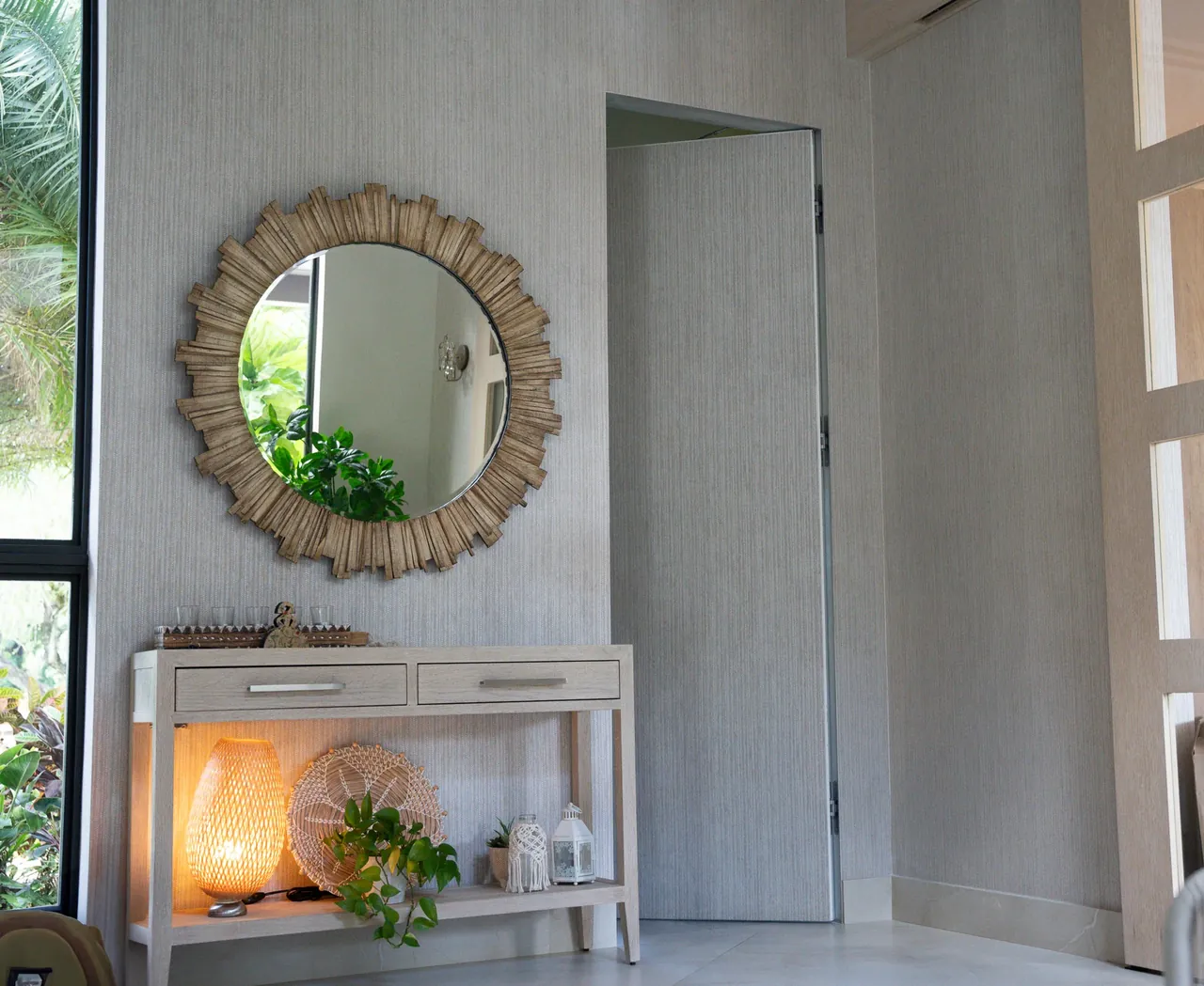 Frameless interior door