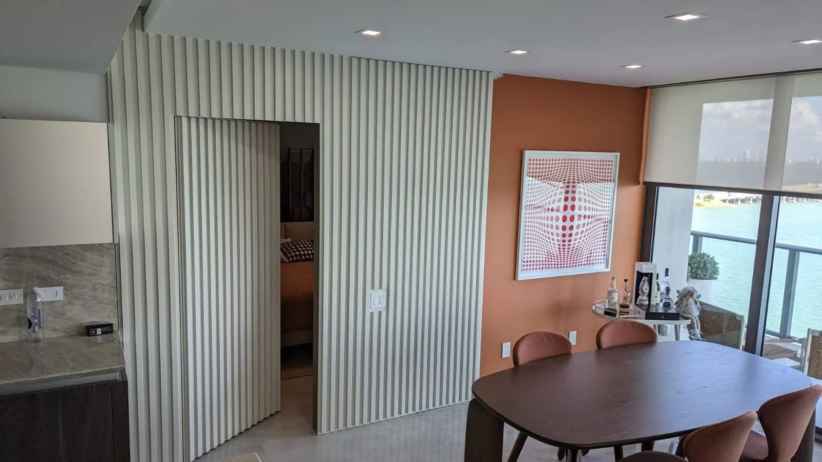 Wall panel detail in interior