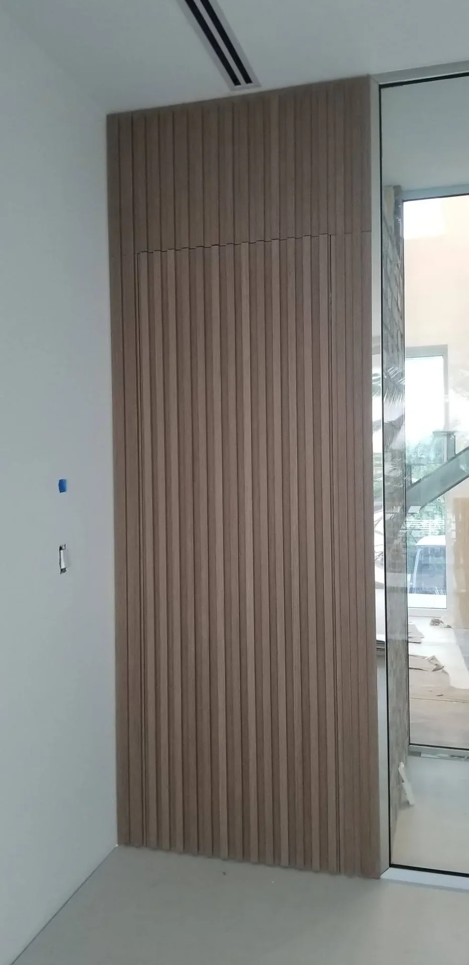 Tall paneled wall
