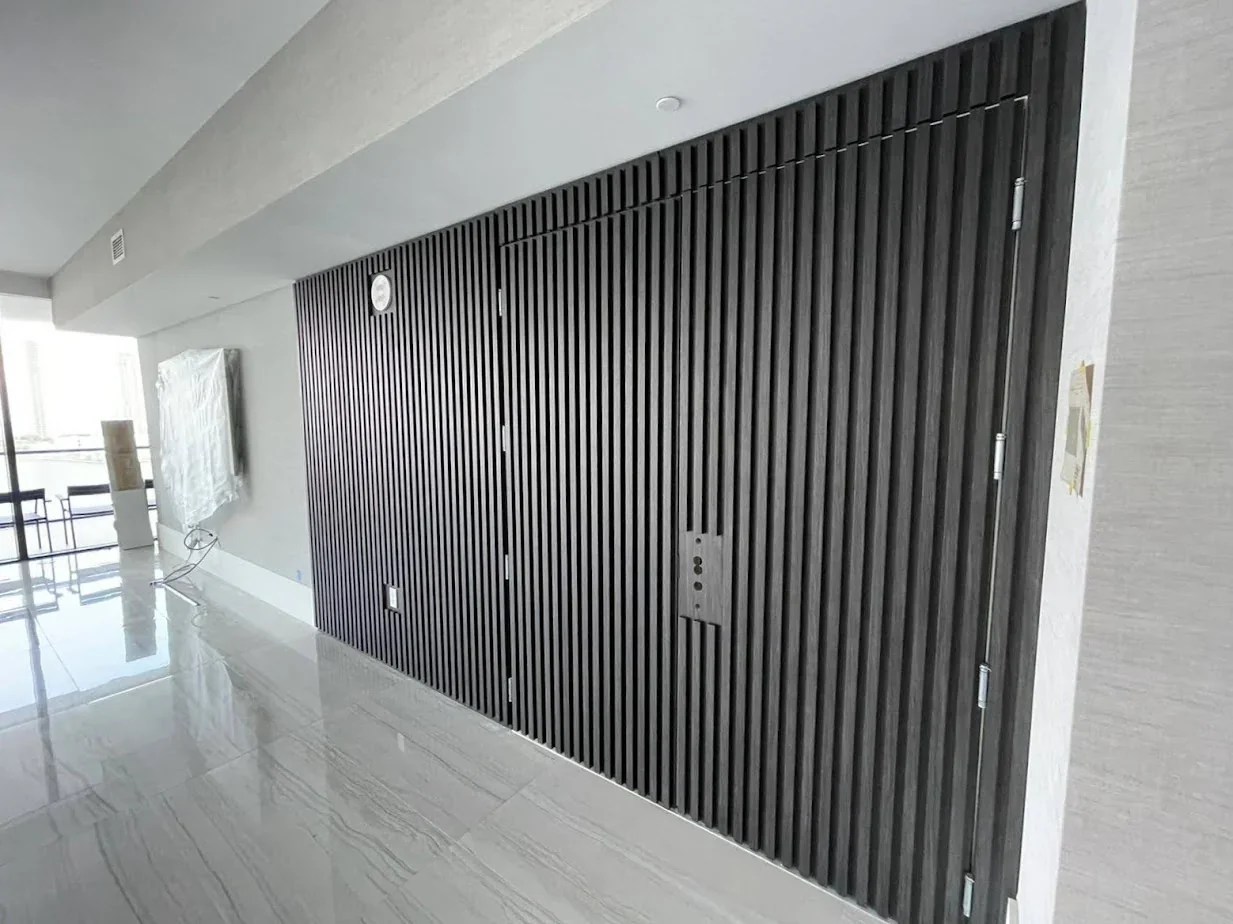 Wall paneling, hallway