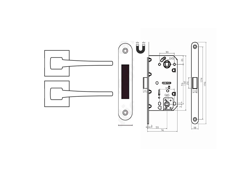 DOOR LOCKSET FUNCTION - Picture for reference only